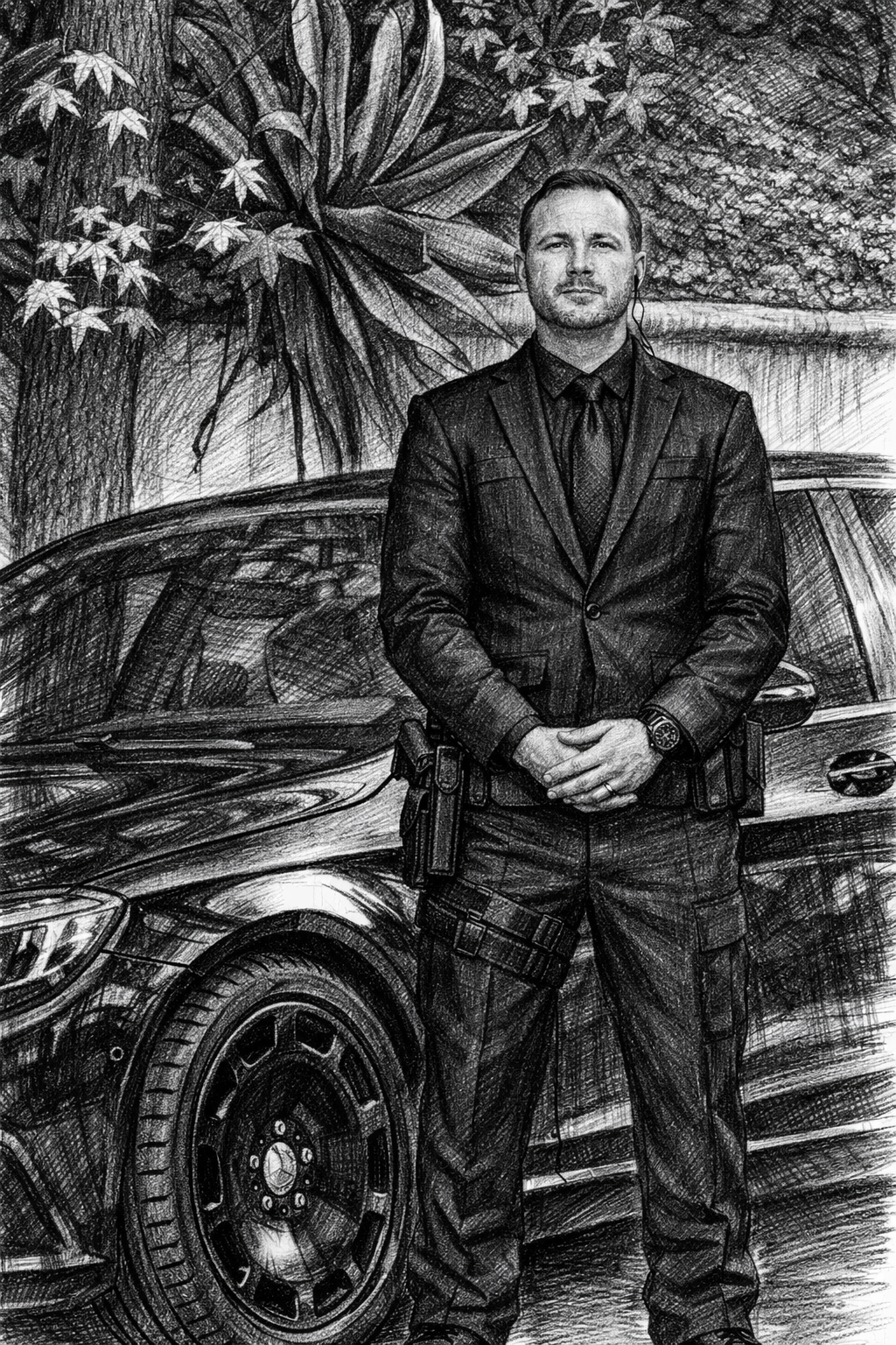 Kevin Jeffery standing in front of a black vehicle